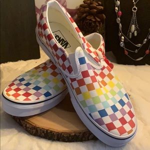 Checkerboard Vans slip on *brand new*